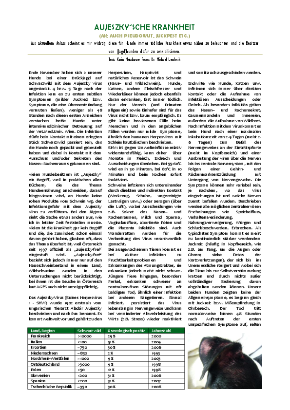 Beschreibung Aujeskysche Krankheit und Verlauf  pdf-preview